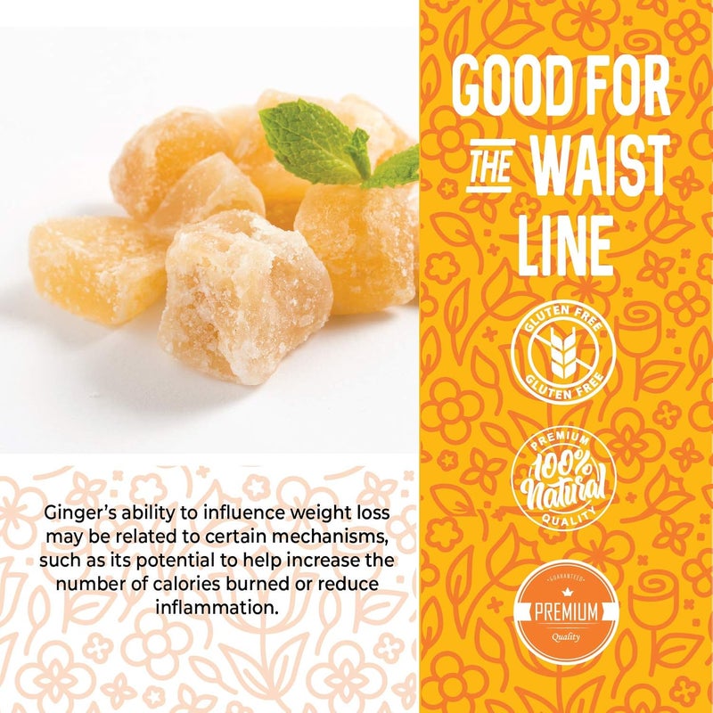 Herbaila Dried Crystallized Ginger Slices - 16 oz Unsulphured Ginger Candy - Image 4